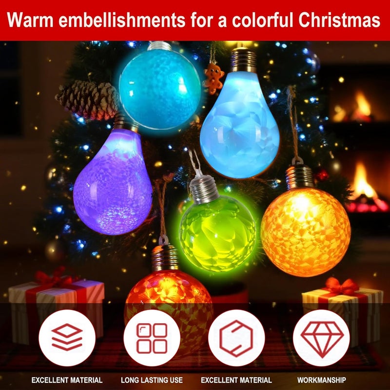UGrandF 6-Pack Colorful LED Ball Lights, 3.2-Inch Shatterproof Hanging Orbs with Changeable Colors, Battery-Powered Christmas Decor for Outdoor Indoor, Christmas Tree, Party, Garden, RV & Camping - Image 5